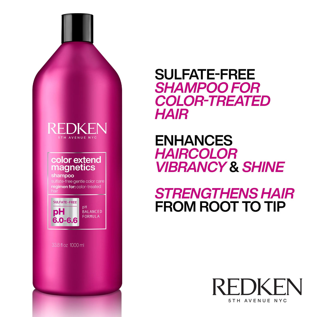Shampooing Redken Color Extend Magnetics sur un fond blanc