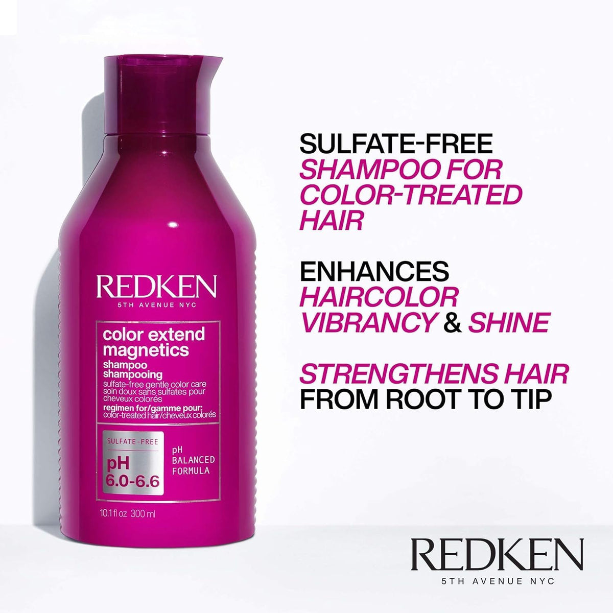 Shampooing Redken Color Extend Magnetics sur un fond de salle de bain