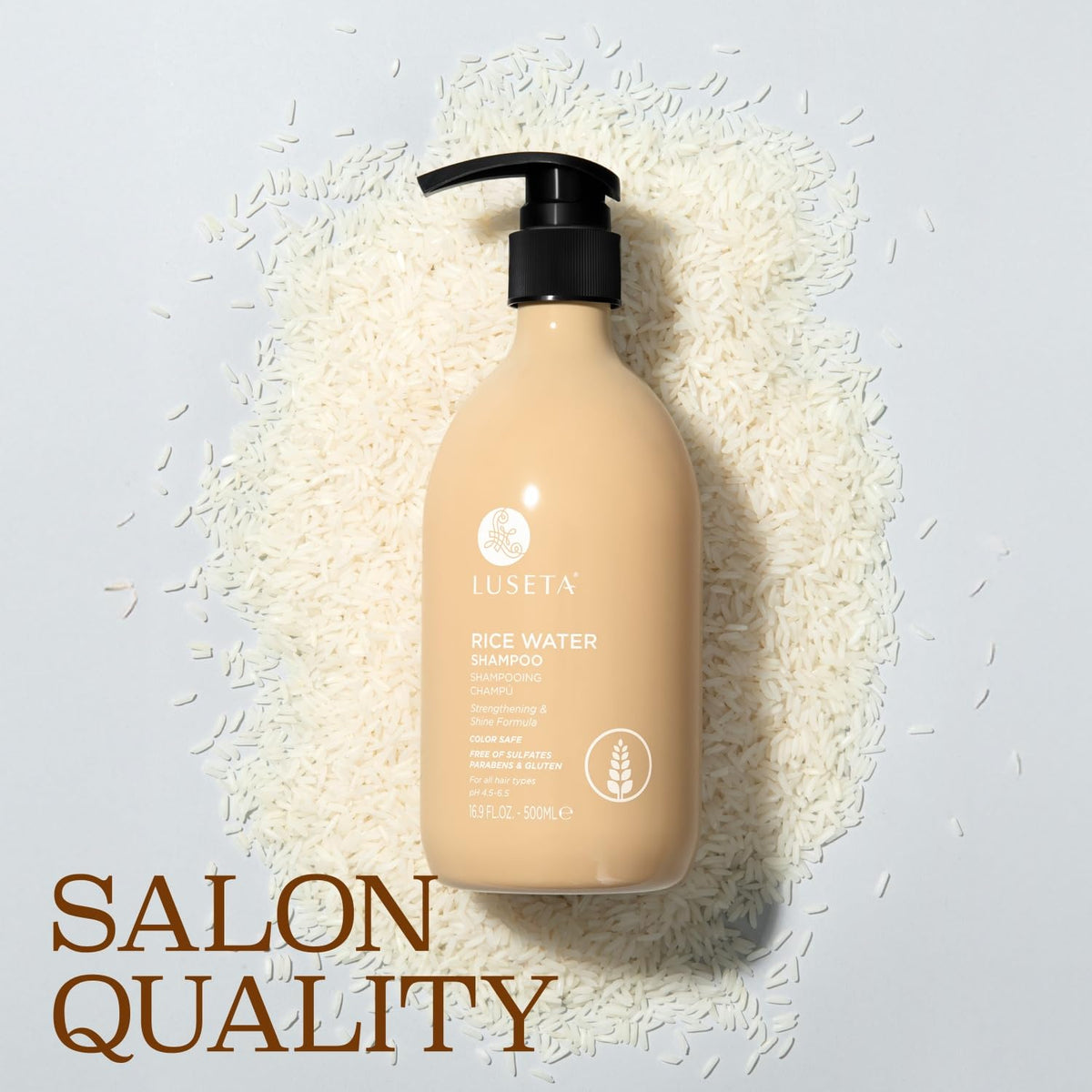 Shampooing Rice Water L LUSETA 500ml côté