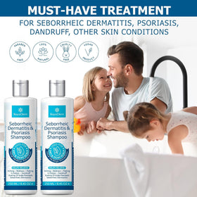 Shampooing Roycederm 331g en utilisation sur cuir chevelu