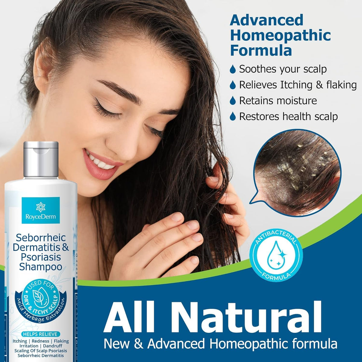 Shampooing Roycederm 331g ouvert avec produit visible