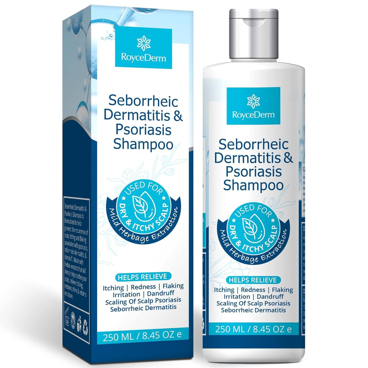 Shampooing Roycederm 331g vue avant avec étiquette