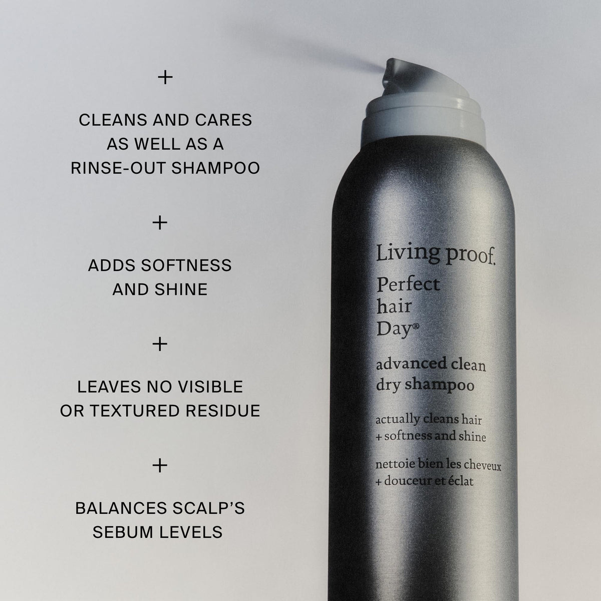Shampooing sec Living Proof 340g en mains