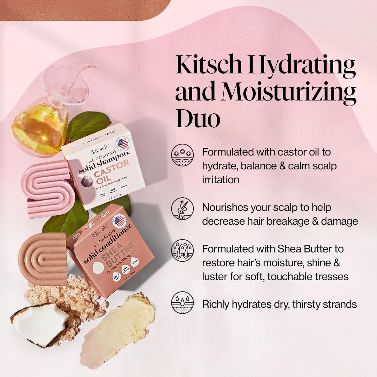 Shampooing solide Kitsch en utilisation, lavant les cheveux