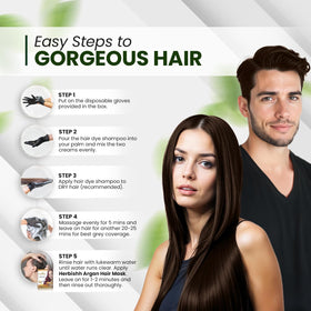 Shampooing teinture brun foncé Herbishh avec accessoires de beauté