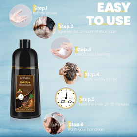 Shampooing teinture brun IIIMEIDU application sur cheveux