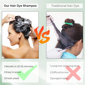 Shampooing teinture brun KAISASA application sur des cheveux