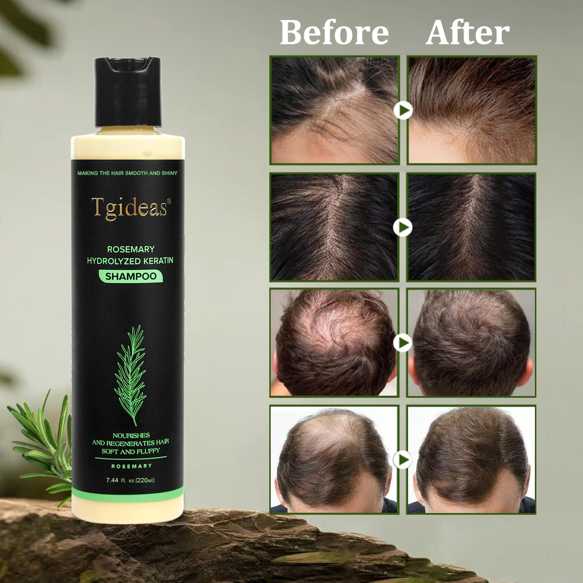 Shampooing Tgideas sur un fond de salle de bain