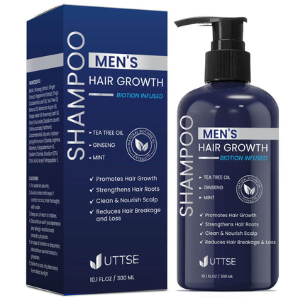 Shampooing Uttse Biotin 10,1 fl. oz, modèle bleu foncé, vue avant