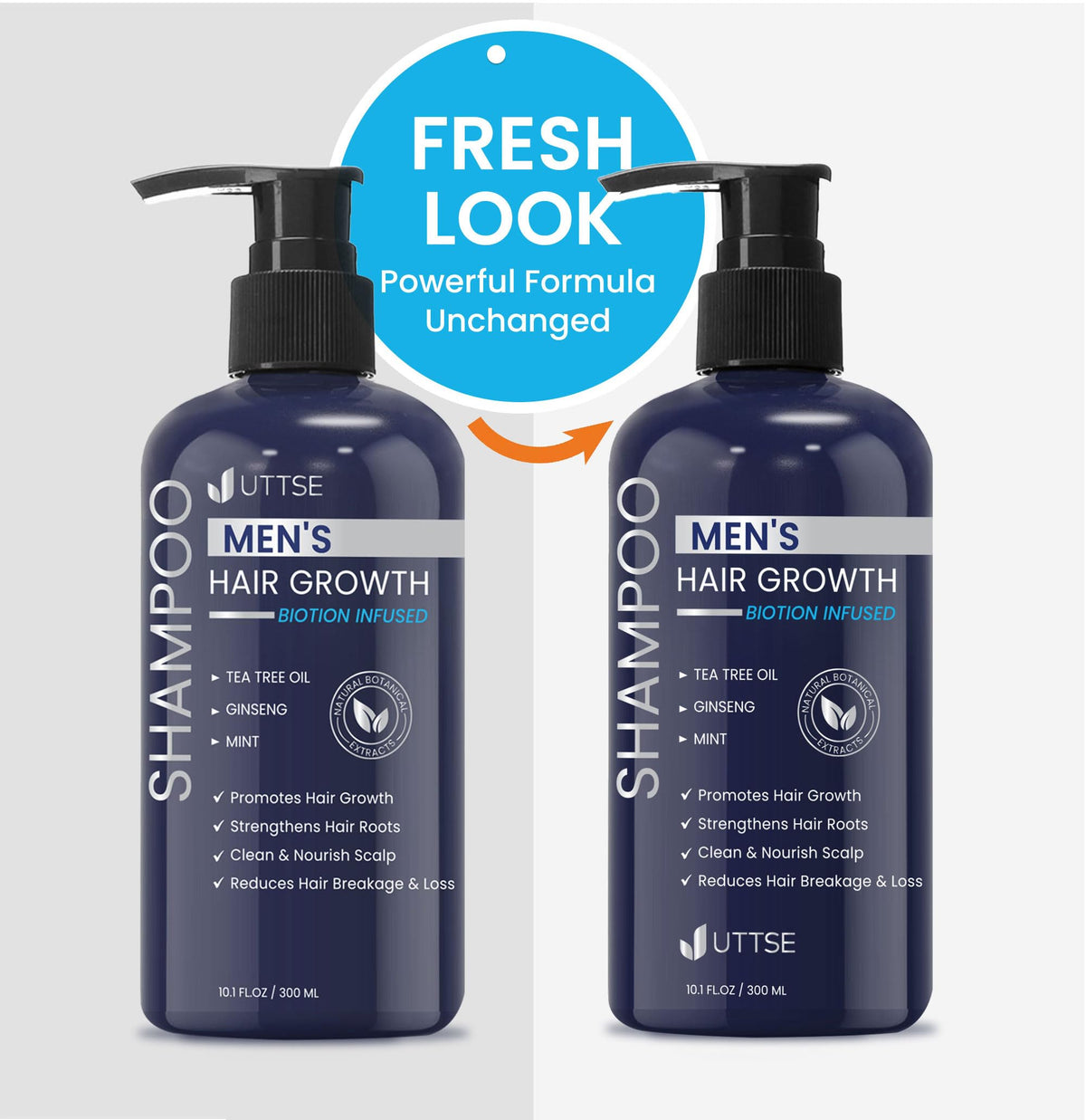 Shampooing Uttse Biotin dans une salle de bains moderne