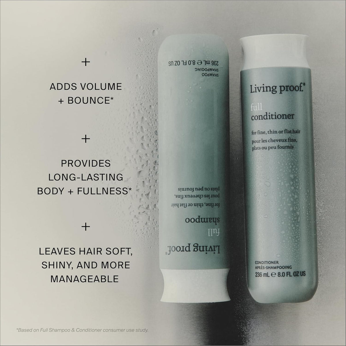 Shampooing Volumisant Living Proof en utilisation dans un salon de coiffure