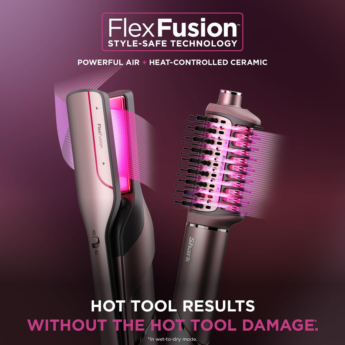 Shark FlexFusion Multi-Styler en utilisation sur cheveux mouillés