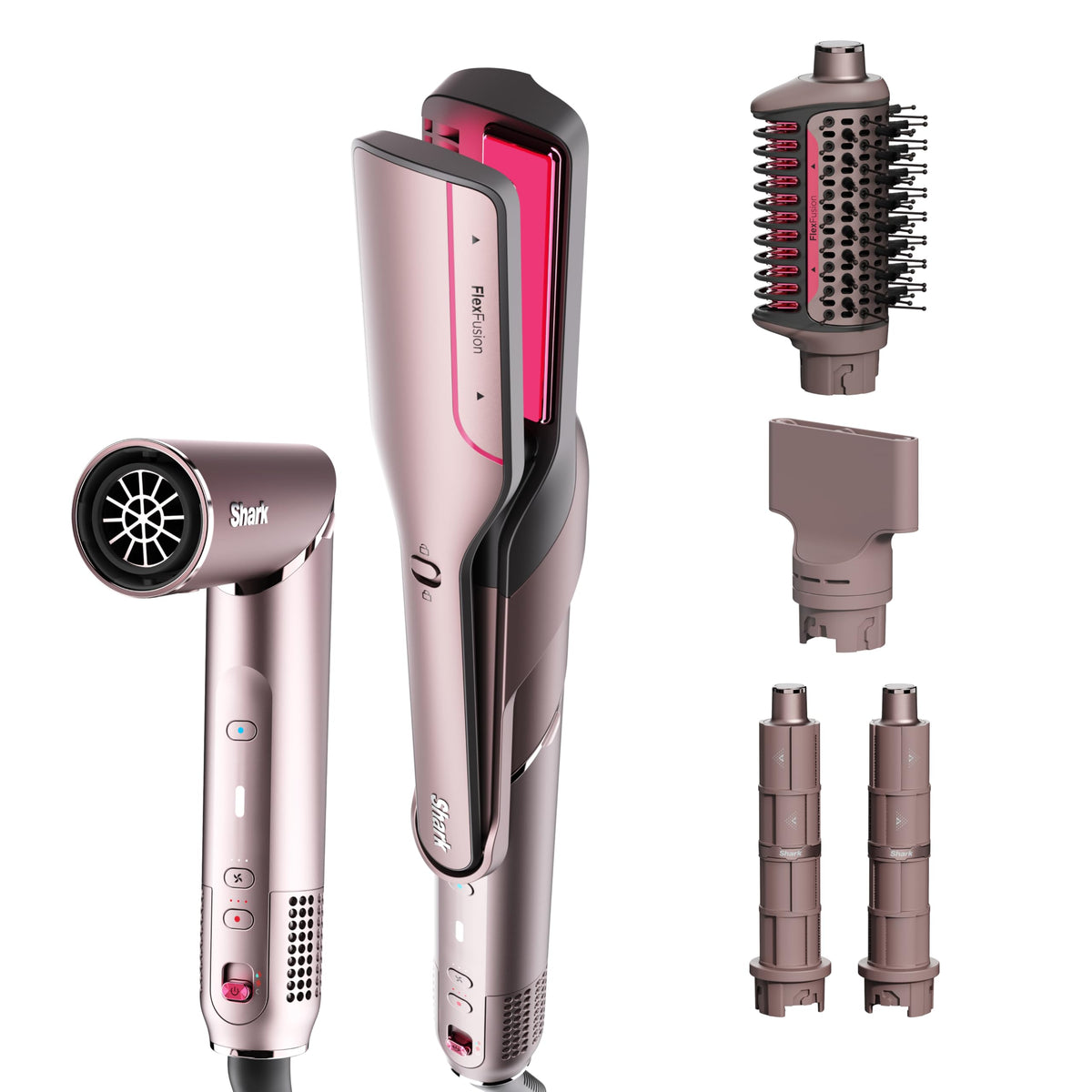 Shark FlexFusion Multi-Styler vue de face avec finition blush