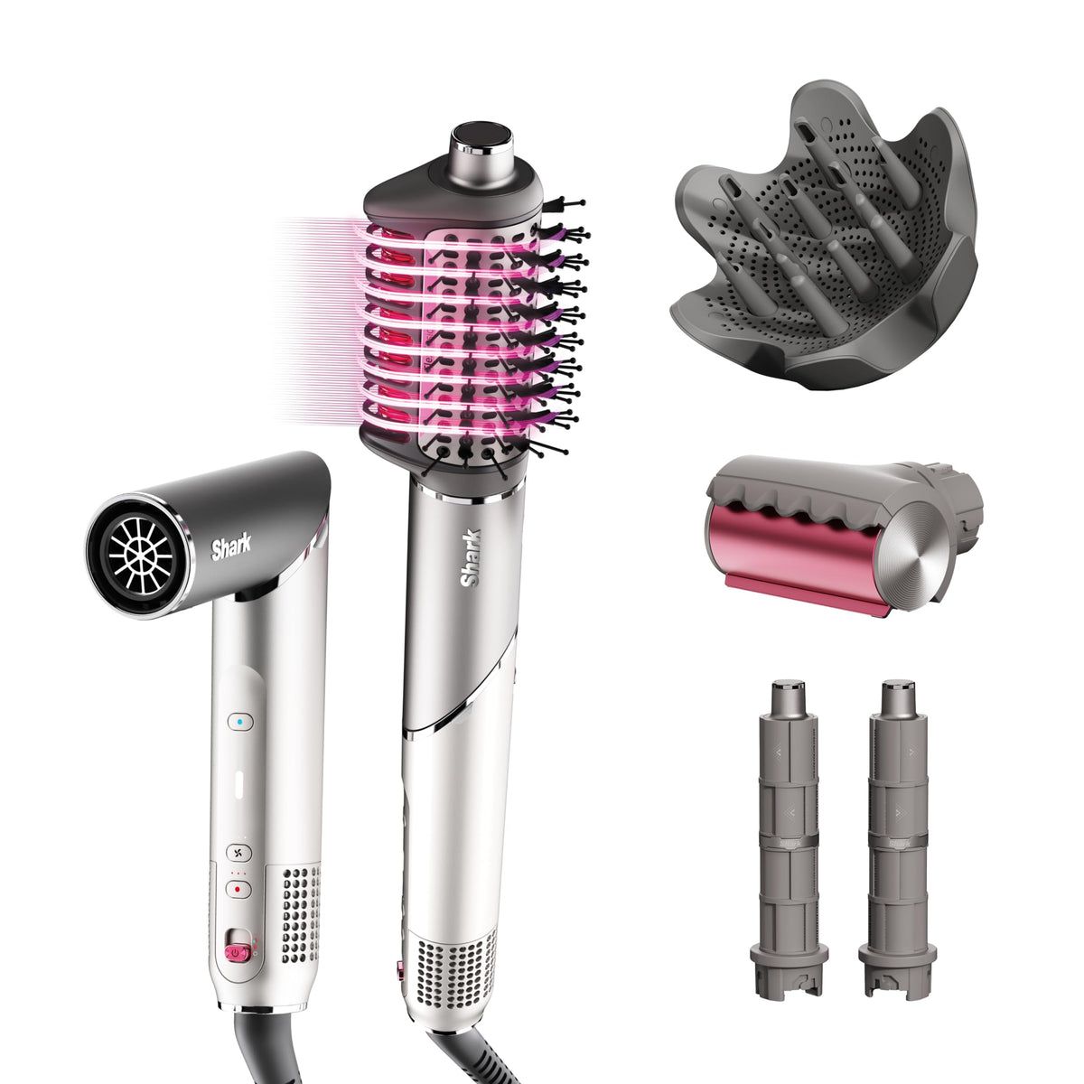 Shark FlexFusion Styler céramique vue avant avec finition métallique
