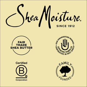 Shea Moisture Shampoo Fortifiant et Restaurateur en usage dans une salle de bain