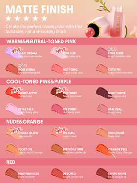 SHEGLAM Blush Liquide Coral Glow 60g texture sur peau