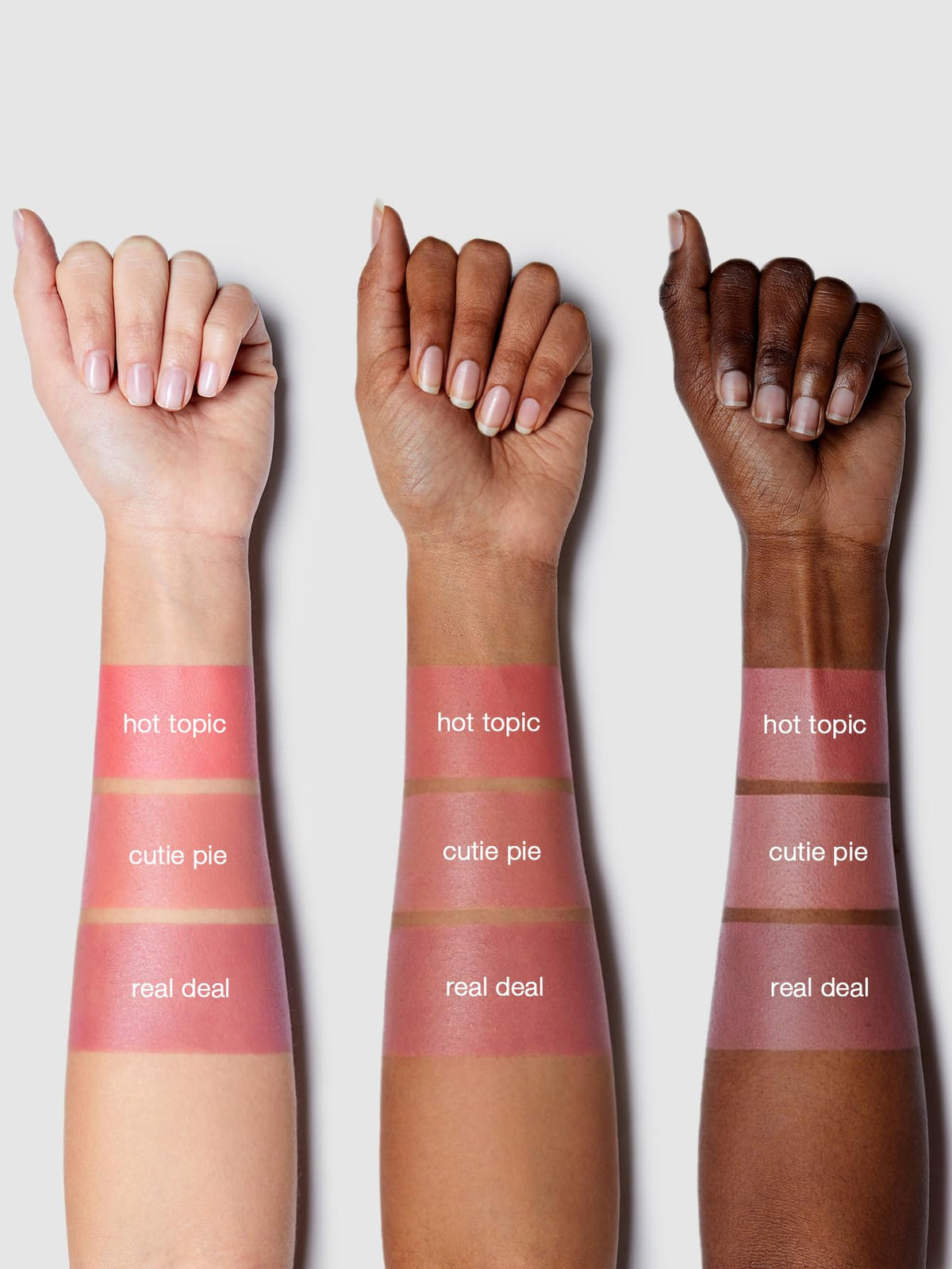 SHEGLAM Blush Liquide Mat montrant sa couleur sur la main