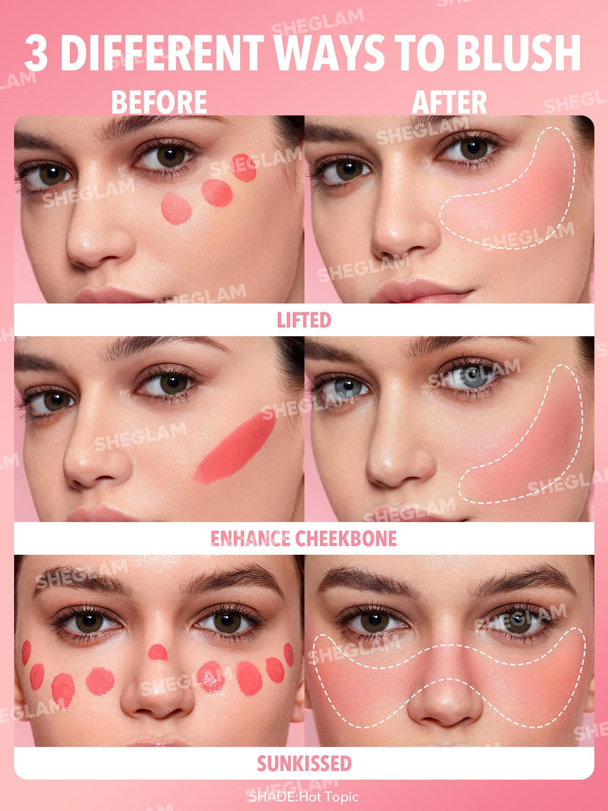 SHEGLAM Blush Liquide Mat sur peau avec éclat naturel