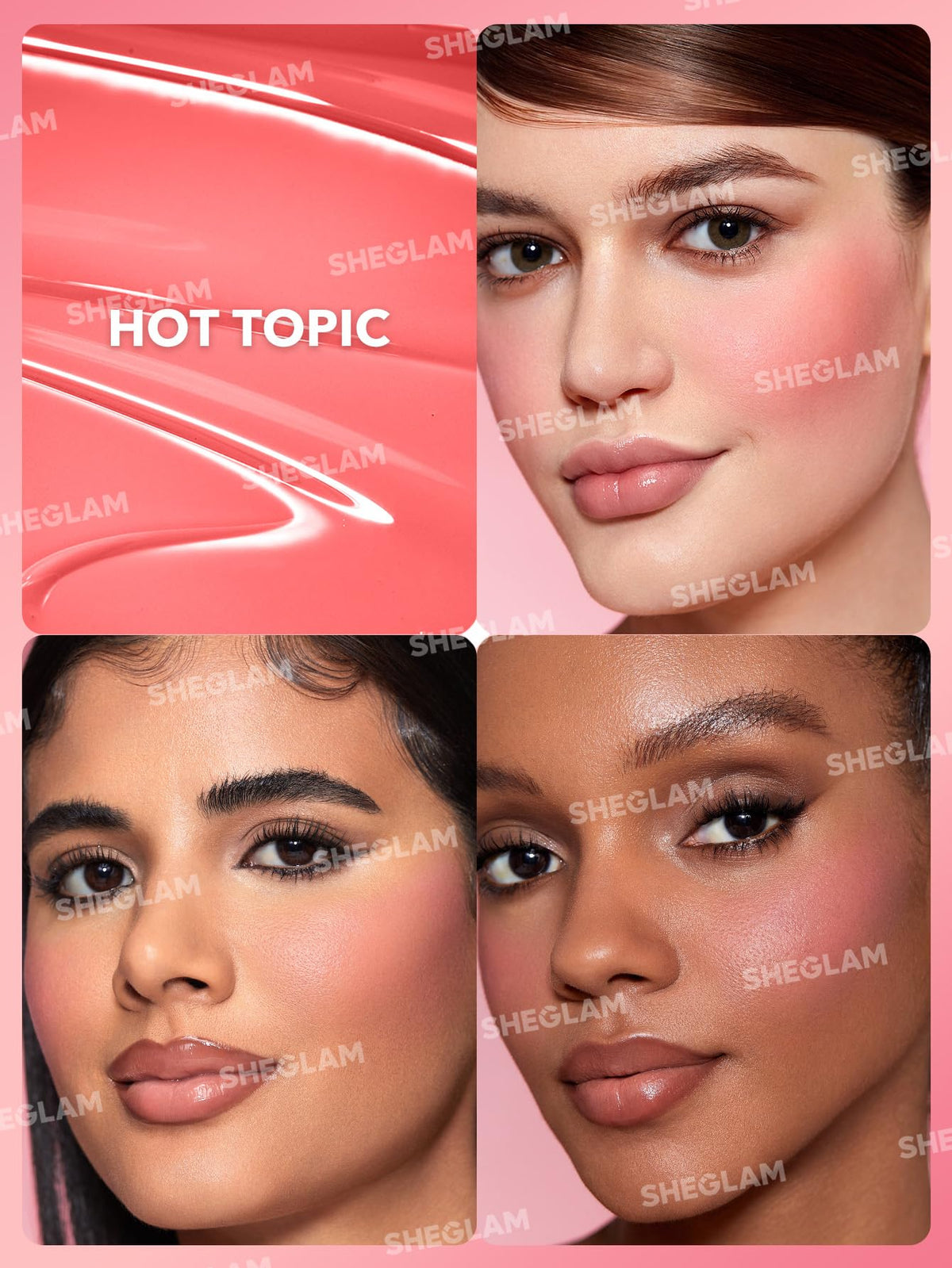 SHEGLAM Blush Liquide Mat texture sur une surface