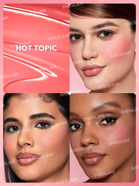 SHEGLAM Blush Liquide Mat texture sur une surface