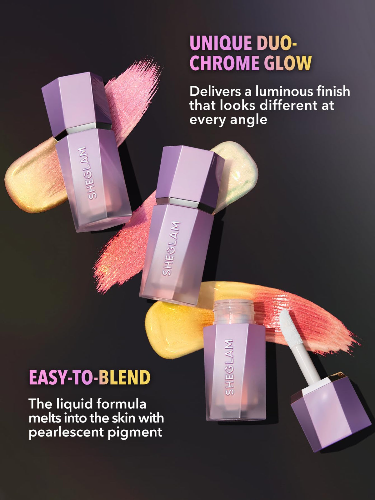 SHEGLAM Chroma-Glow Bloom Highlighter Gel Crème côté montrant la texture