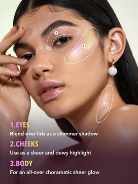 SHEGLAM Chroma-Glow Bloom Highlighter Gel Crème en application sur le visage