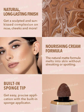 SHEGLAM Contour Liquide 01 Soft Tan stick en usage sur le visage