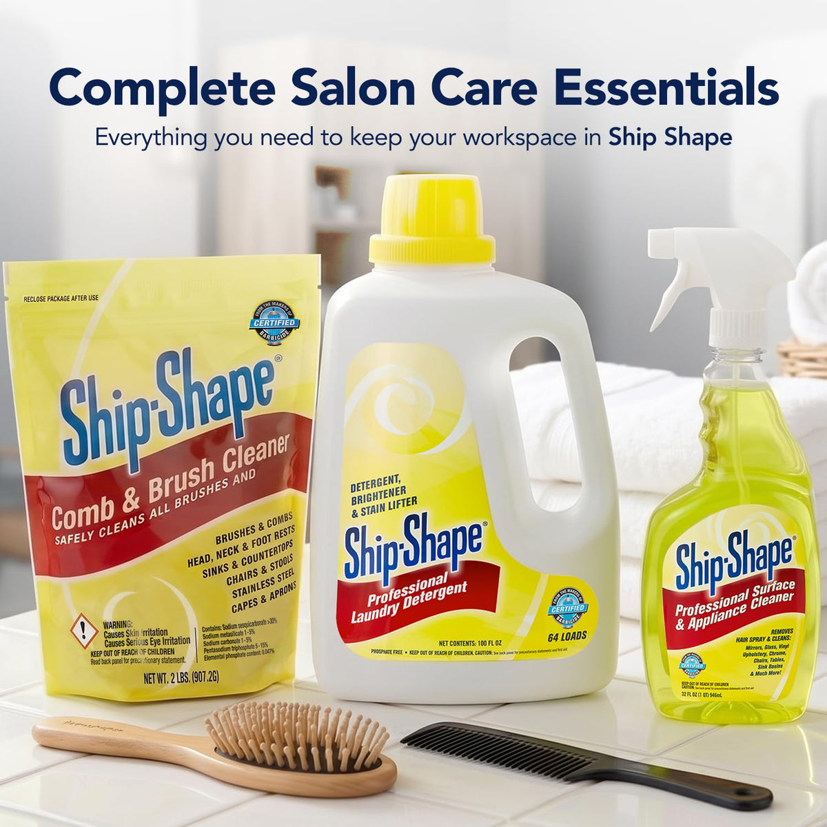 Ship Shape Nettoyant Professionnel pour Brosse et Peigne 800g sur une table de salon