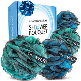 Shower Bouquet Éponge de Bain XL Charbon vue avant