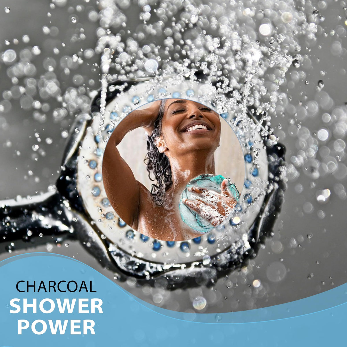 Shower Bouquet Éponge de Bain XL en utilisation
