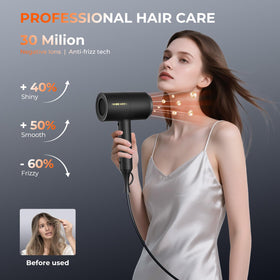 SHRATE Sèche-Cheveux Ionique 1800W à côté d'une valise