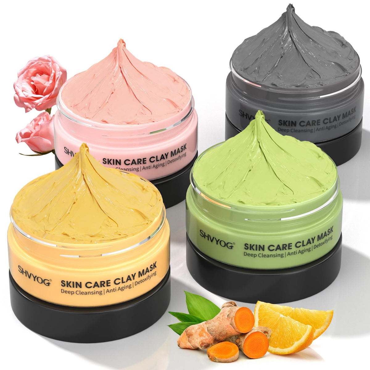 SHVYOG Masque à l'argile de curcuma et vitamine C, 60g