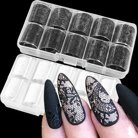 SILPECWEE 20 rouleaux de transfert d'art des ongles en noir et blanc