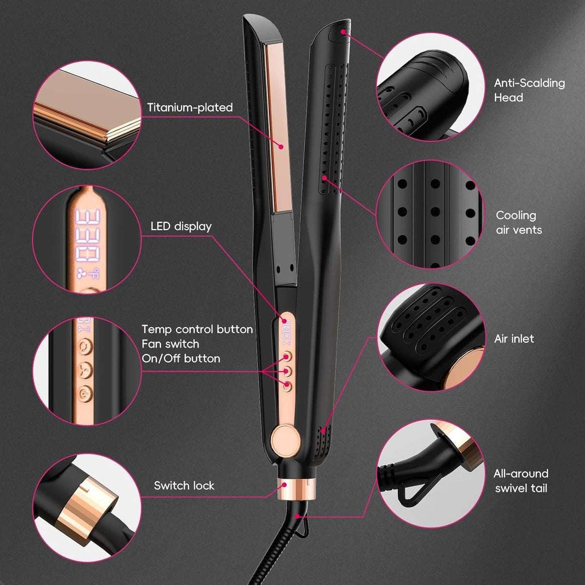 SKIMI Airflow Styler 2.0 affichage LED et boutons de réglage