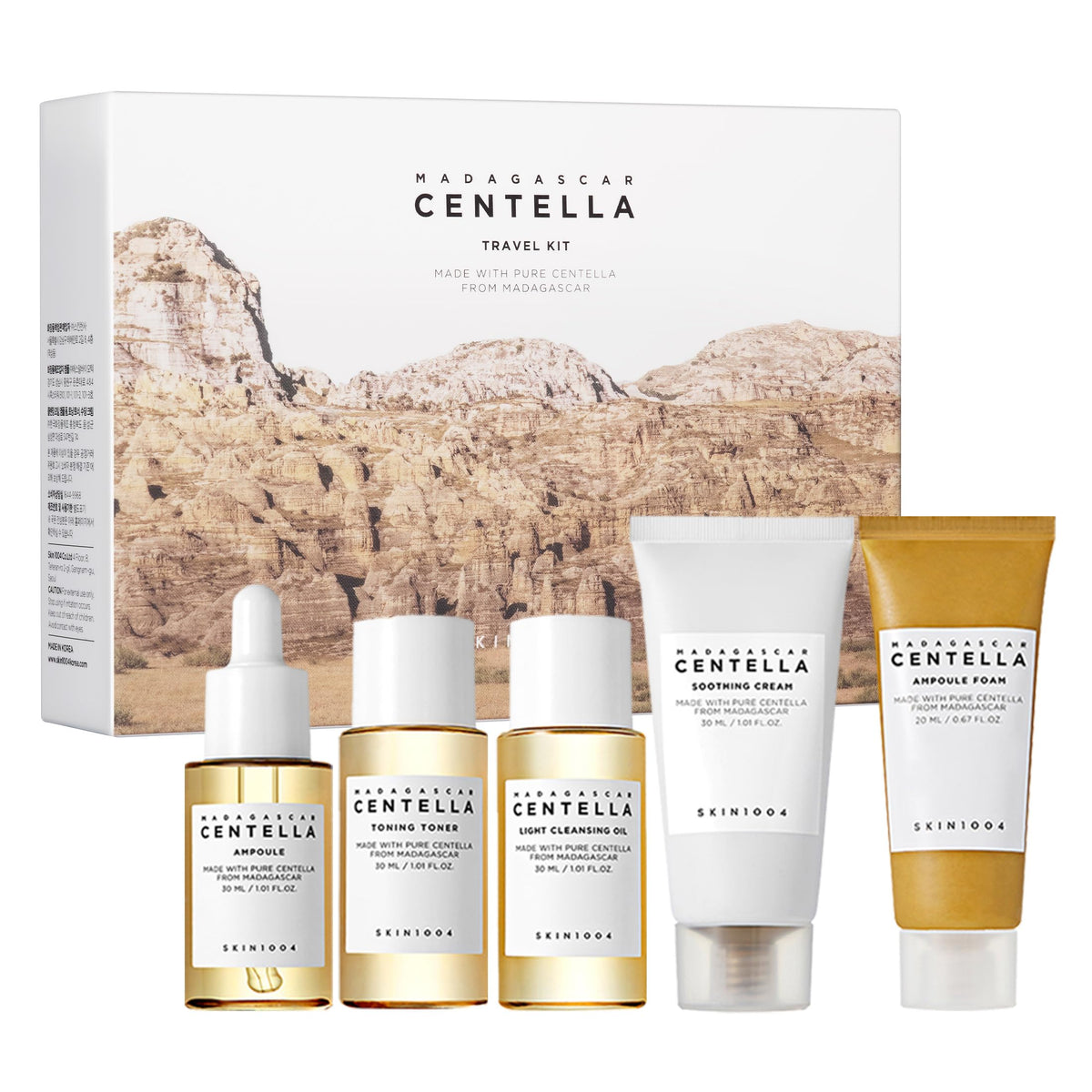 SKIN1004 Centella Travel Kit avec cinq produits en format miniature