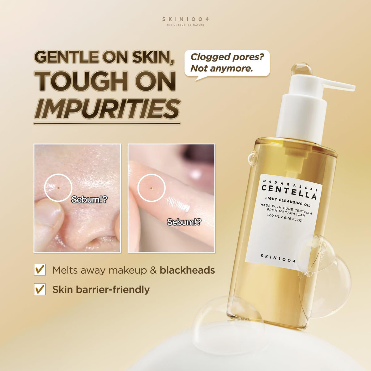 SKIN1004 Huile Nettoyante Douce Centella 200ml côté
