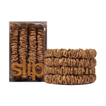 SLIP élastiques cheveux en soie cuivre set de 4 vue de face