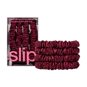 SLIP scrunchies en soie maroon vue de face