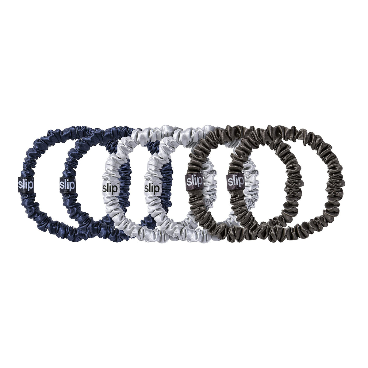 SLIP Scrunchies en Soie Midnight, présentation dans leur emballage élégant
