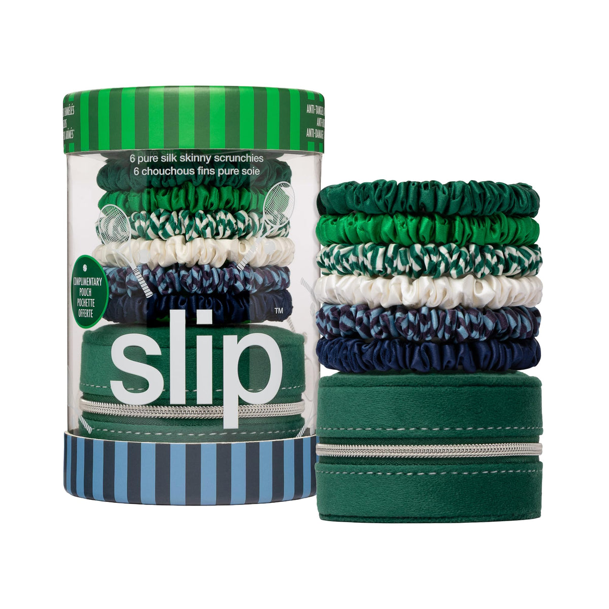SLIP Scrunchies en soie set de 6 avec différentes couleurs