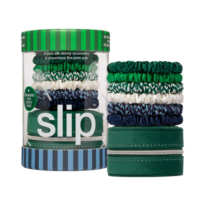 SLIP Scrunchies en soie set de 6 avec différentes couleurs