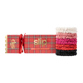 SLIP set de 10 scrunchies en soie pure dans un emballage de Noël