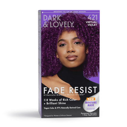 SoftSheen Dark & Lovely kit de coloration cheveux Violet Virtuel avant application