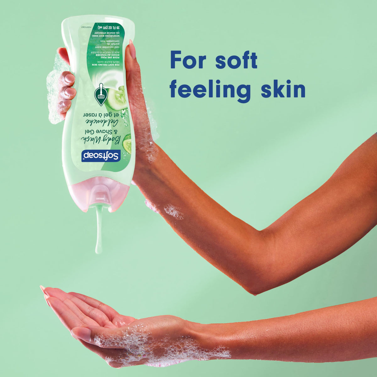 Softsoap Gel Douche Hydratant et Gel à Raser 20 fl oz, texture du produit