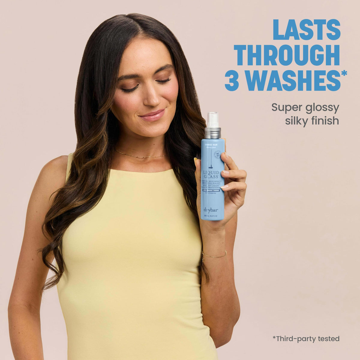 Soin lustrant miracle Drybar sur cheveux avant et après