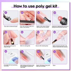 Solution de glissement de gel poly de 30ml du kit JEWHITENY