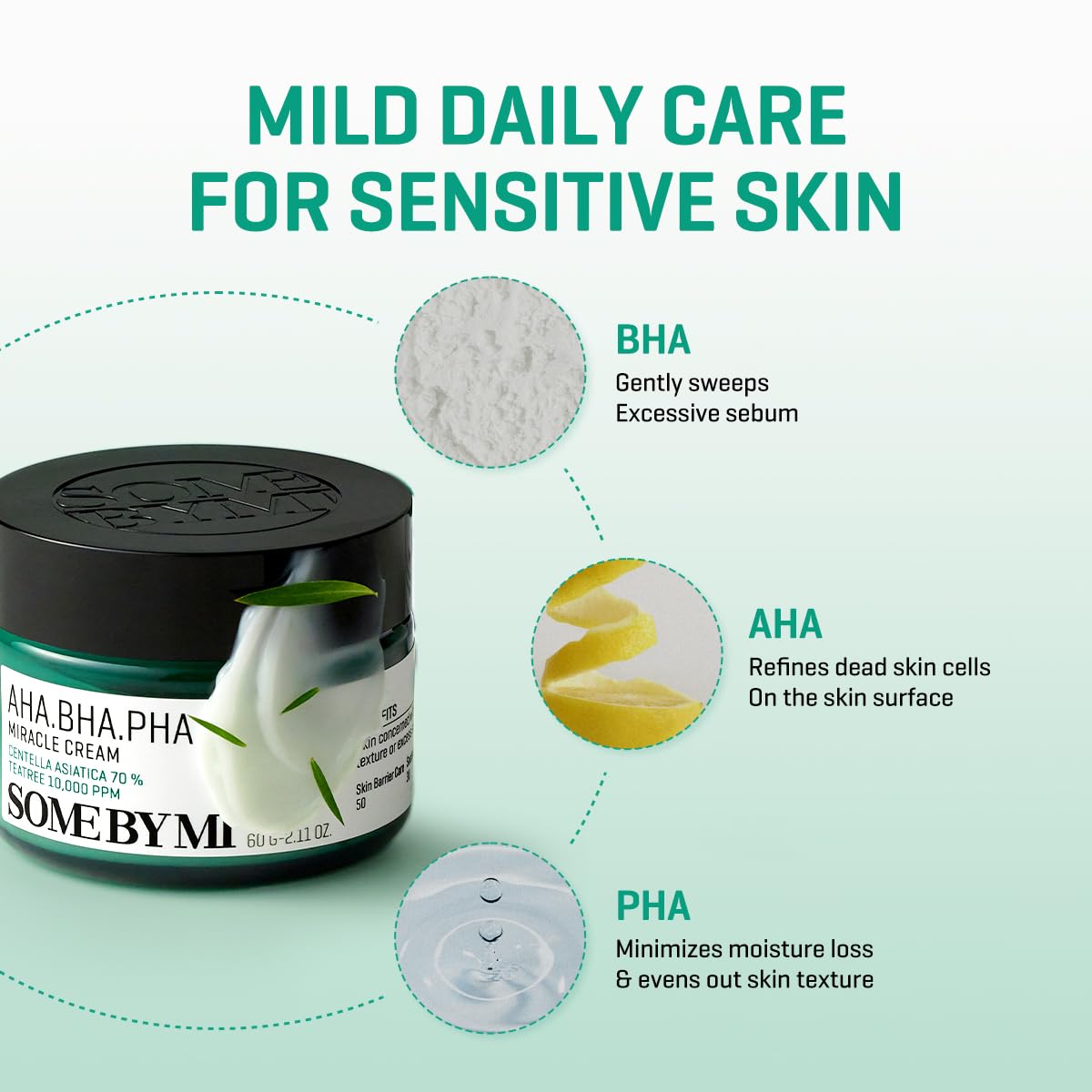 SOME BY MI Crème Miracle AHA BHA PHA 60ml texture de crème