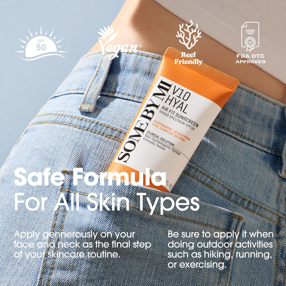 SOME BY MI V10 Hyal Air Fit Sunscreen application sans film blanc