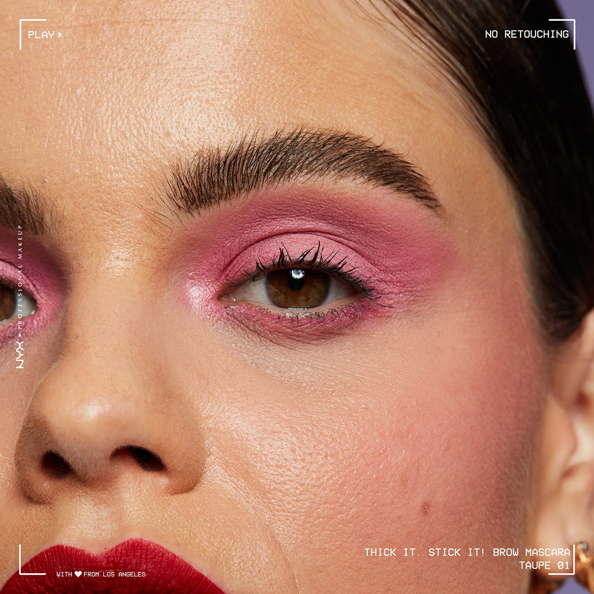 Sourcils maquillés avec le gel sourcils NYX, couleur taupe