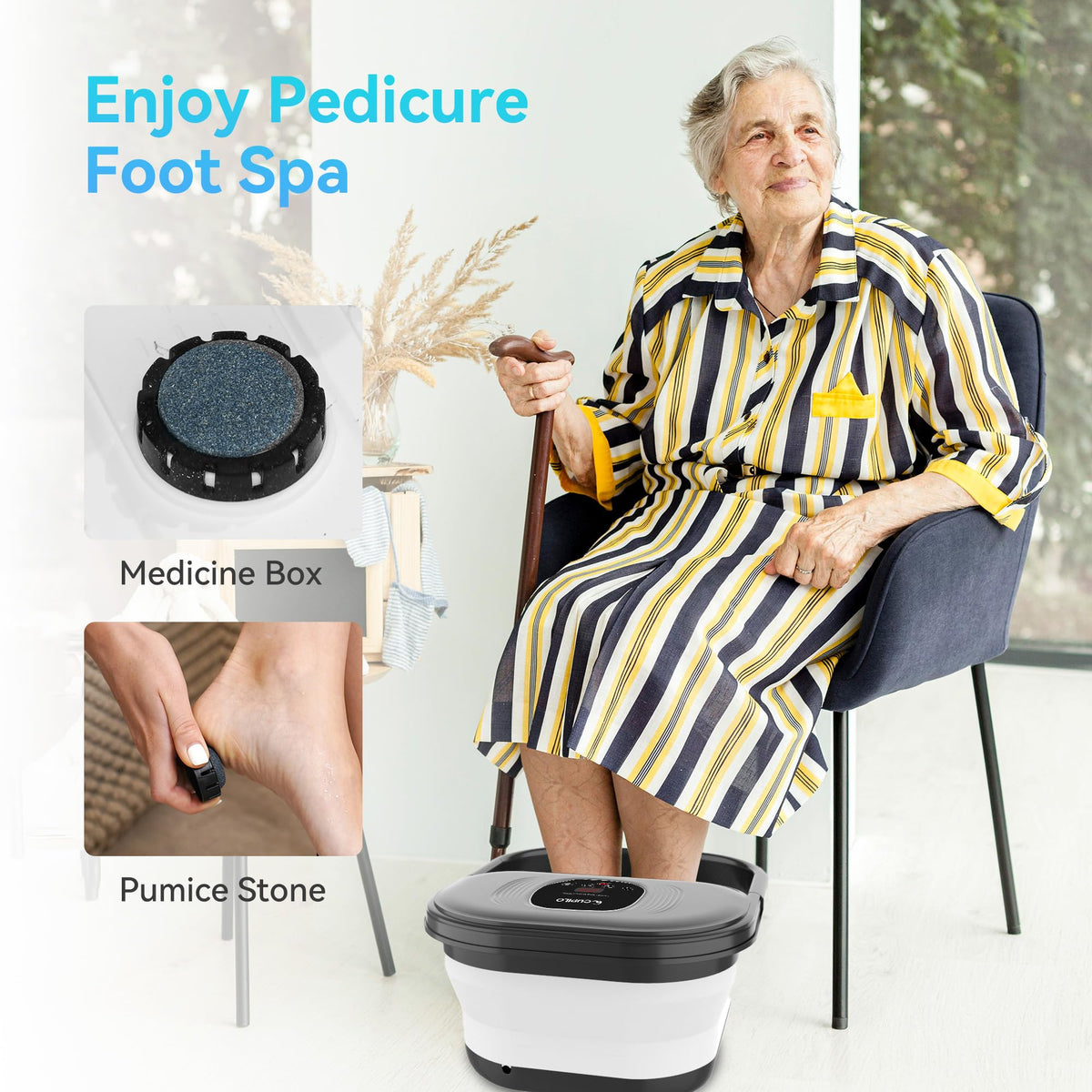 Spa de pieds CuPiLo en utilisation à domicile